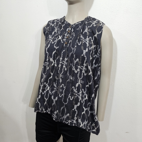 The North Face Black and White Sleeveless Top Blouse Size M 100% Cotton - Picture 4 of 8